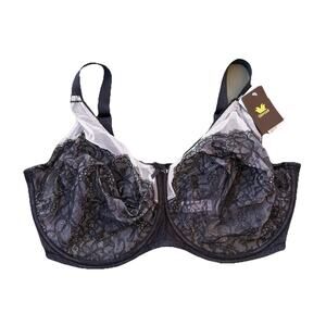 WACOAL 855186 ~ BLACK ~ RETRO CHIC FULL COVERAGE UW BRA ~ SIZE 40H NWT